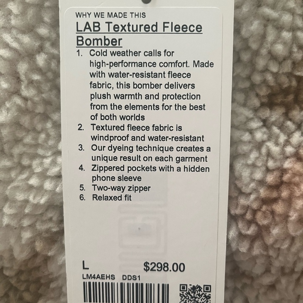 Lululemon Lab textured fleece bomber